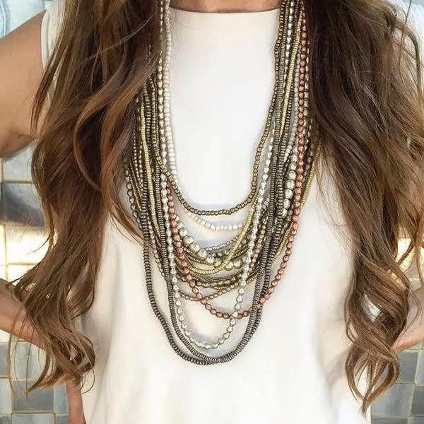 T&T Mixed Metallic Layer Necklace Set